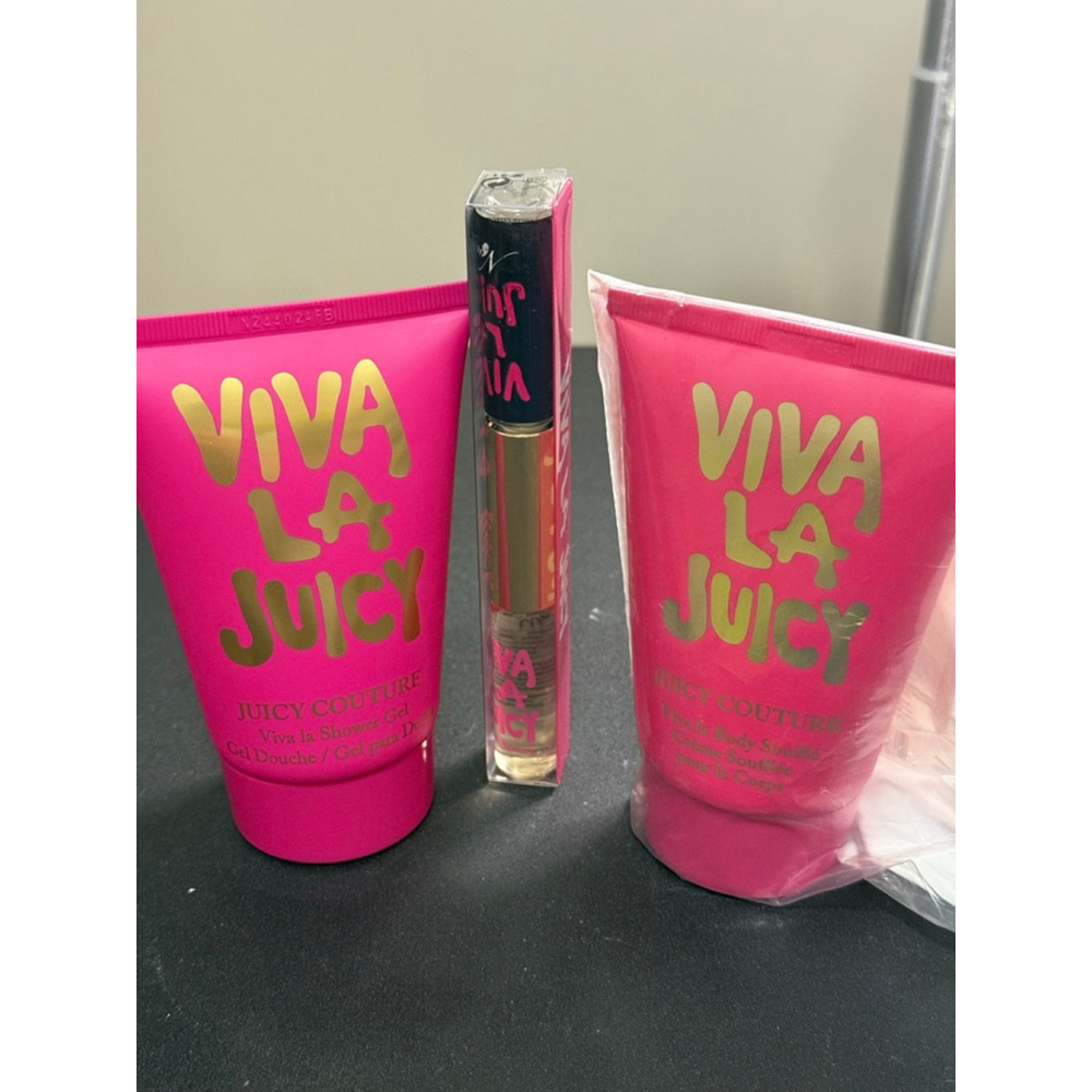 Juicy Couture Viva La Juicy 3pcs Gift Set/ Shower Gel, Body Soufflé & Fragrance